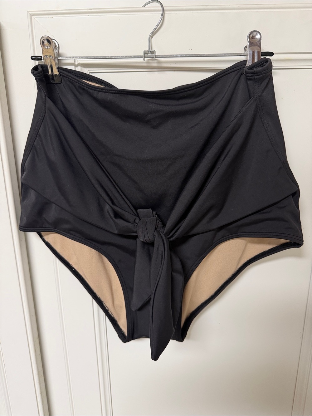 Kortni Jeane Black High-Waist Tie-Front Bikini Bottoms